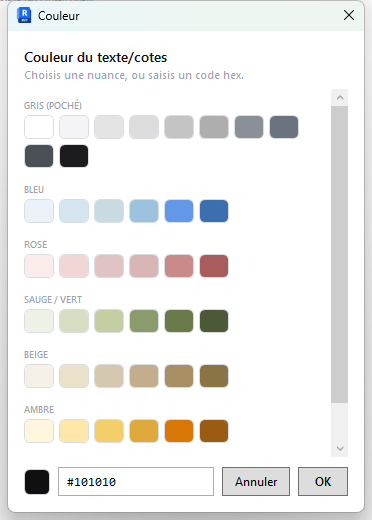La palette de couleurs « Couleur »